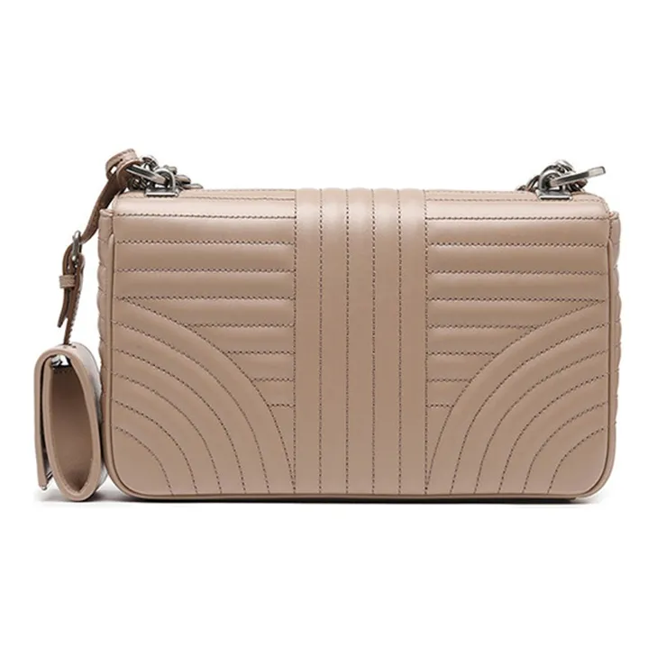 PRADA Leather Shoulder Bag Women's Nude-1