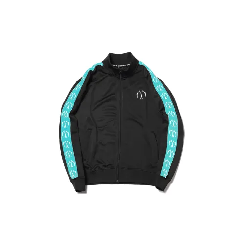 MIRACLE KILL Jackets Unisex Black And Blue Woven Ribbon