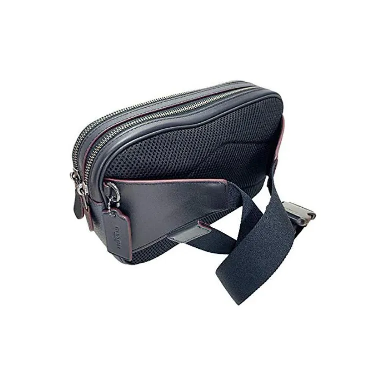 COACH Graham Coated Canvas With Smooth Calfskin Fanny Pack Tubas Men's Black-1