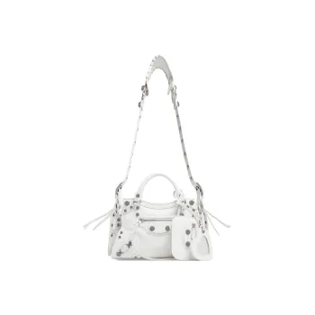 Balenciaga Fine Grained Sheepskin Shoulder Bag, Crossbody Bag Extra Small Women's White