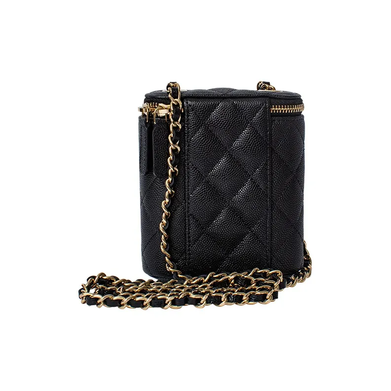 CHANEL Litchi Grain Cow Leather Square Box Crossbody Bag, Shoulder Bag Women's Black-2