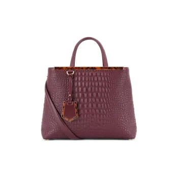 FENDI Leather Tote Bag Shopping Bag Crossbody Bag Handbag Shoulder Bag Women's Fuchsia