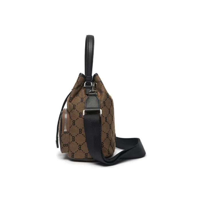 MLB Monogram Collection Polyester Bucket Bags Handbags Shoulder Bag Crossbody Bag Regular Women's Coffee-3