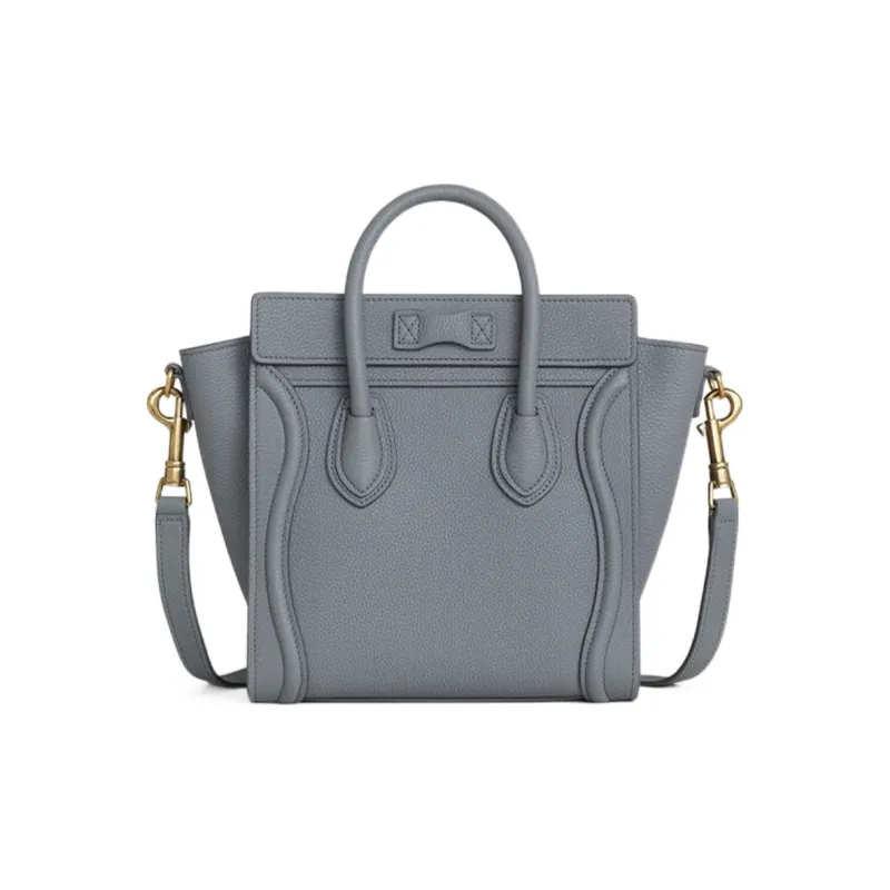 CELINE Luggage Calfskin Shoulder Bag Crossbody Bag Handbag Nano Women's Smoky Gray-2