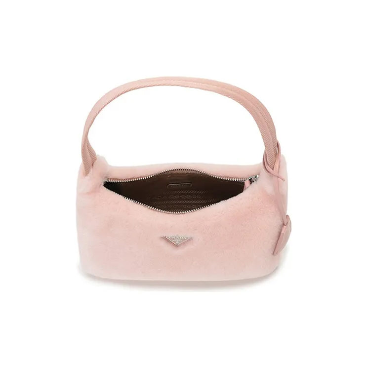 PRADA Fur Shoulder Bag Handbag Shoulder Bag Women's Orchid Powder-4