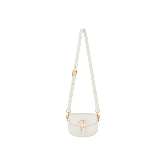 DIOR Bobby Cow Leather Shoulder Bag Crossbody Bag Small Size Women's Milk White-3