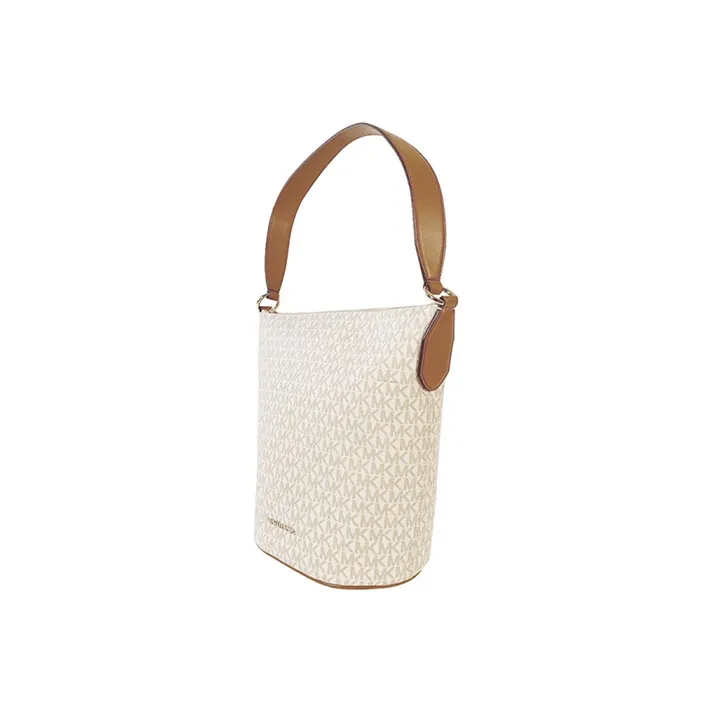 MICHAEL KORS MK Brooke Coated Canvas Bucket Bags Crossbody Bag Shoulder Bag Medium Size Women's Vanilla-1