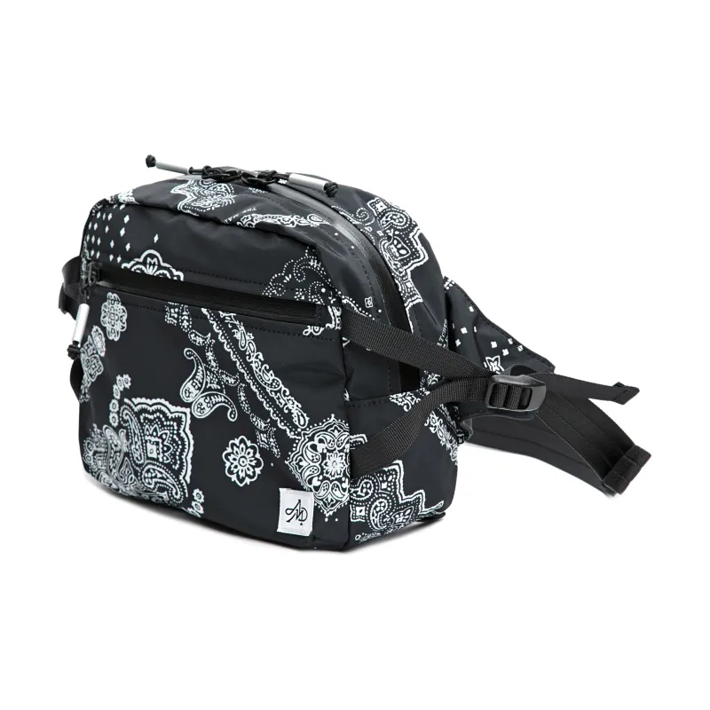The MAD HATcher Polyester Casual Print Shoulder Bag Crossbody Bag Fanny Pack Small Size Unisex Black/Navy Blue/Purple-0