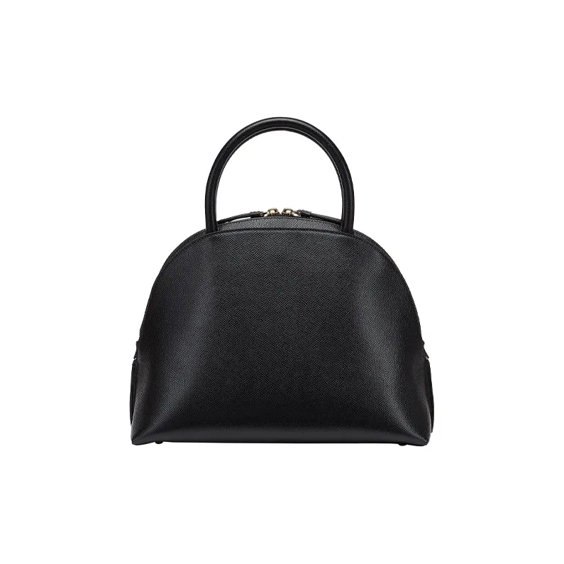 FERRAGAMO GANCINI Cow Leather Handbag Women's Black-2