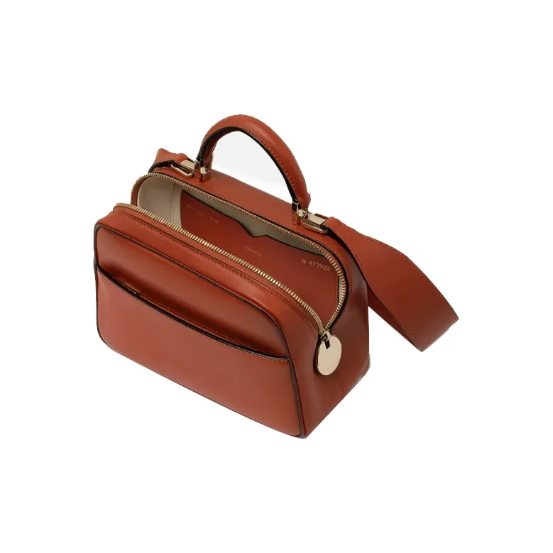 Valextra Serie S Calfskin Shoulder Bag, Crossbody Bag, Handbag Mini Women's Rusty Red-3