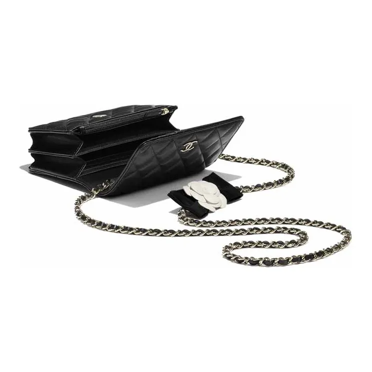 CHANEL Lambskin Flap Bag, Shoulder Bag, Crossbody Bag Trumpets Women's Black-3