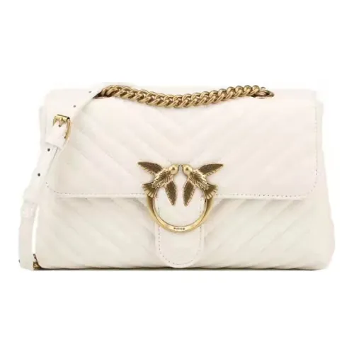 PINKO Puff Sheepskin Pillow Bag Sparrow Bag Shoulder Bag Crossbody Bag Large Size Women's White