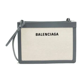 Balenciaga Fabric With Leather Crossbody Bag, Shoulder Bag Women's Beige/Gray