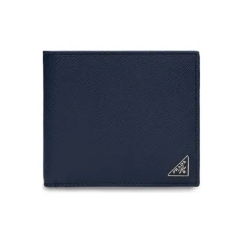 PRADA Leather Wallet Unisex Blue