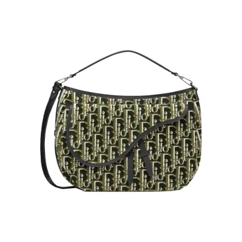 DIOR Saddle Grained Calfskin Saddle Bag Handbag Shoulder Bag Crossbody Bag Men's Olive Green