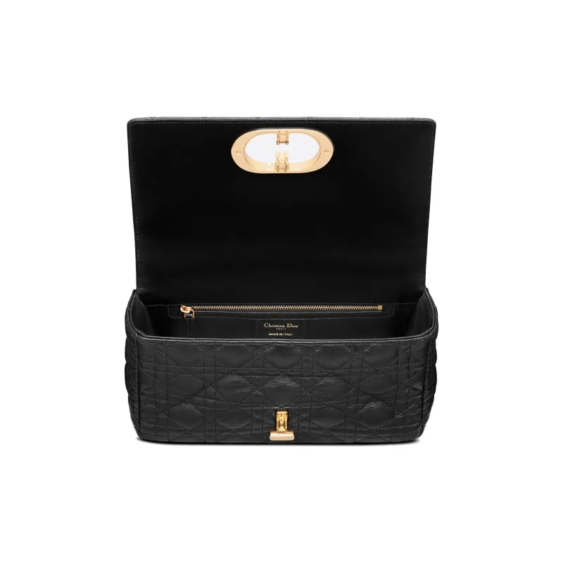 DIOR Caro Soft Cow Leather Chain Bag, Shoulder Bag, Crossbody Bag Medium Size Women's Black-4