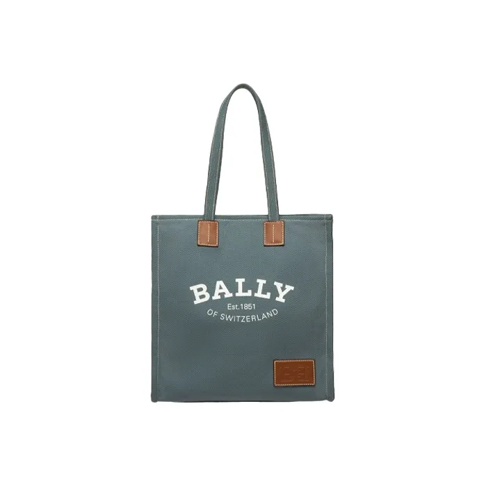 BALLY Crystalia Fabric Tote Bag Shopping Bag Handbag Shoulder Bags Unisex Beige Blue-0