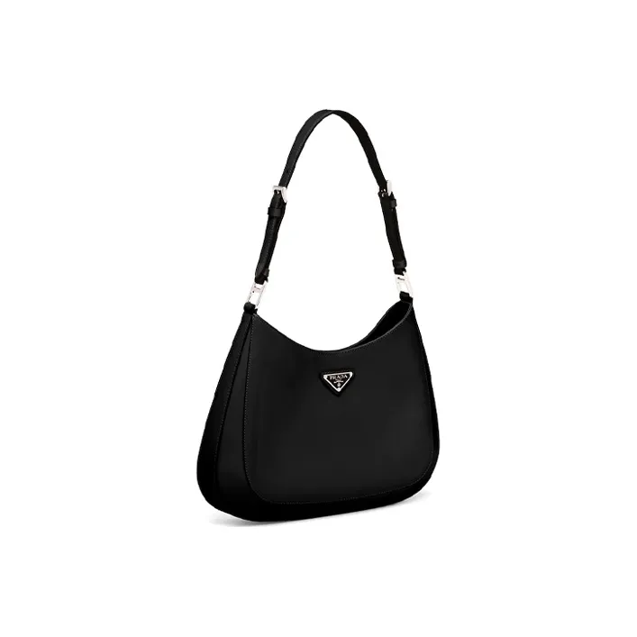 PRADA Cleo Shiny Leather Shoulder Bag Crossbody Bag Women's Black-1