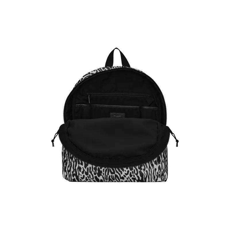 SAINT LAURENT Nux Nylon Backpack Regular Men's Black/White-1