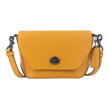 COACH Leather Shoulder Bag, Crossbody Bag Trumpets Women's Yellow