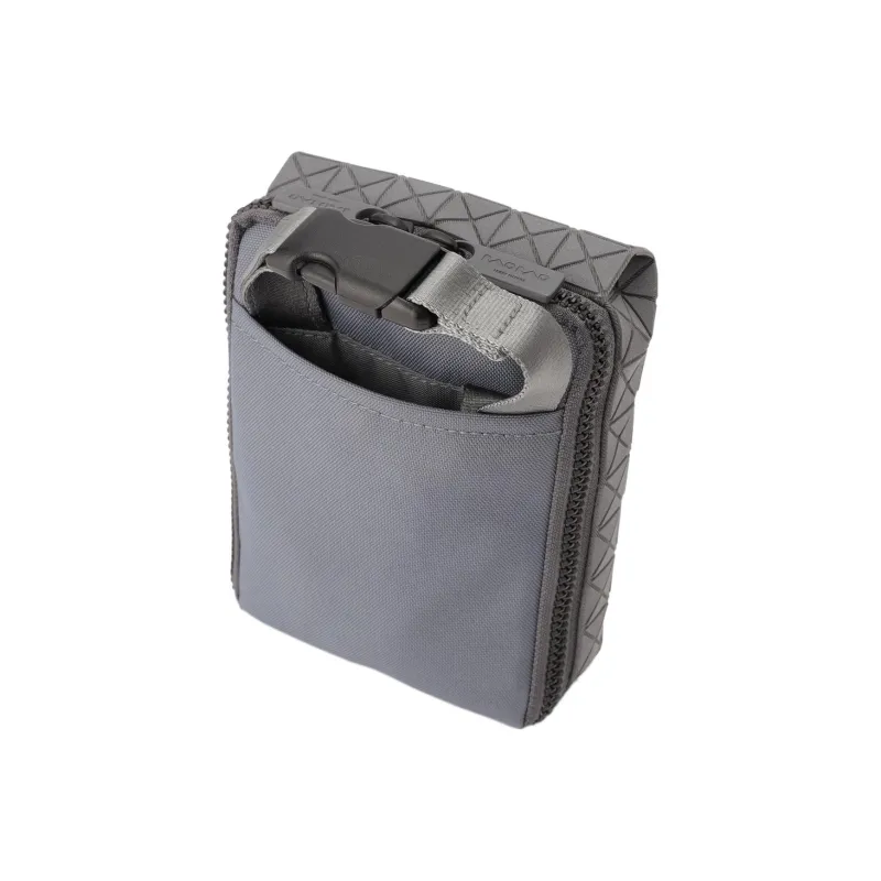 ISSEY MIYAKE Saddle Nylon Cell Phone Pouch Shoulder Bag Crossbody Bag Small Size Unisex Gray-3