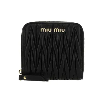 MIU MIU Leather Wallet Women's Black
