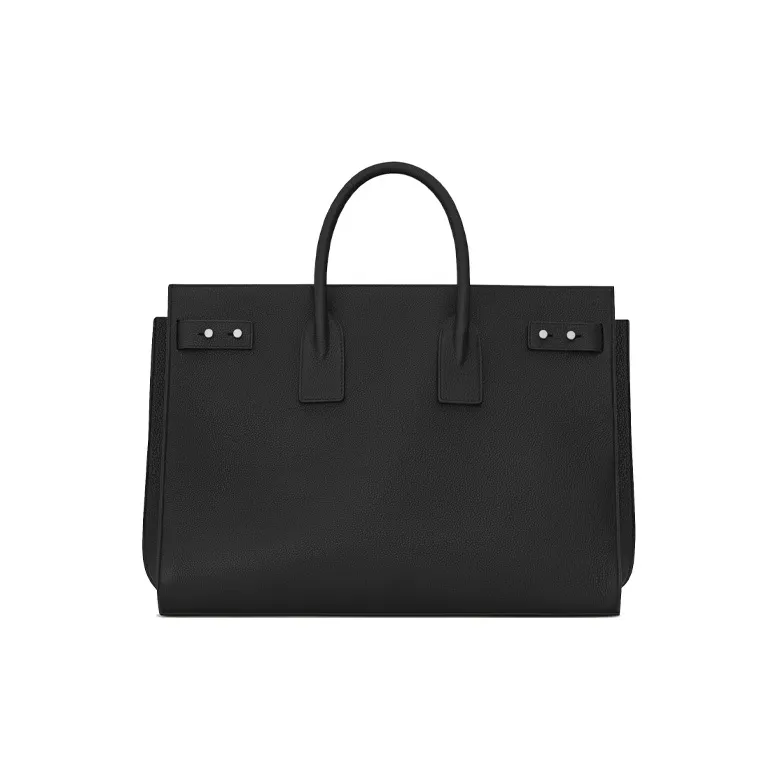SAINT LAURENT SAC DE JOUR Calfskin Grained Leather Tote Bag Shopping Bag Handbag Large Size Men's Black-2