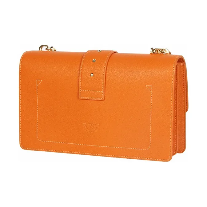 PINKO PINKO Love IconSIMPLY Cow Leather Swift Bag Shoulder Bag Crossbody Bag Women's Honey Orange-3