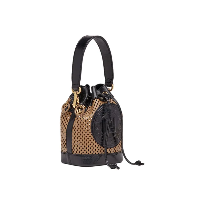 FENDI Mon Tresor Sheepskin Crossbody One Shoulder Handbags Mini Women's Brown/Black-1