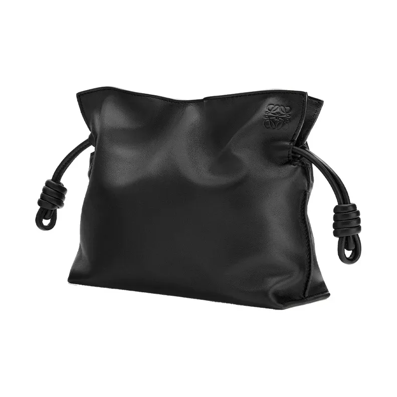 LOEWE Flamenco Nappa Cowhide Small Lucky Bag Clutch Mini Women's Black-1