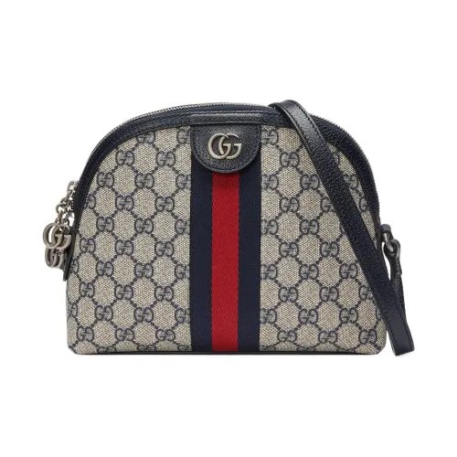 GUCCI Canvas With Leather Dome Bag, Crossbody Bag, Shoulder Bag Small Size Women's