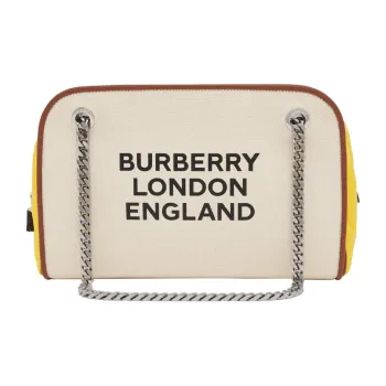 Burberry Cube Cotton Canvas Bag Handbag Shoulder Bag Women's Natural & Yellow