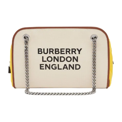 Burberry Cube Cotton Canvas Bag Handbag Shoulder Bag Women's Natural & Yellow