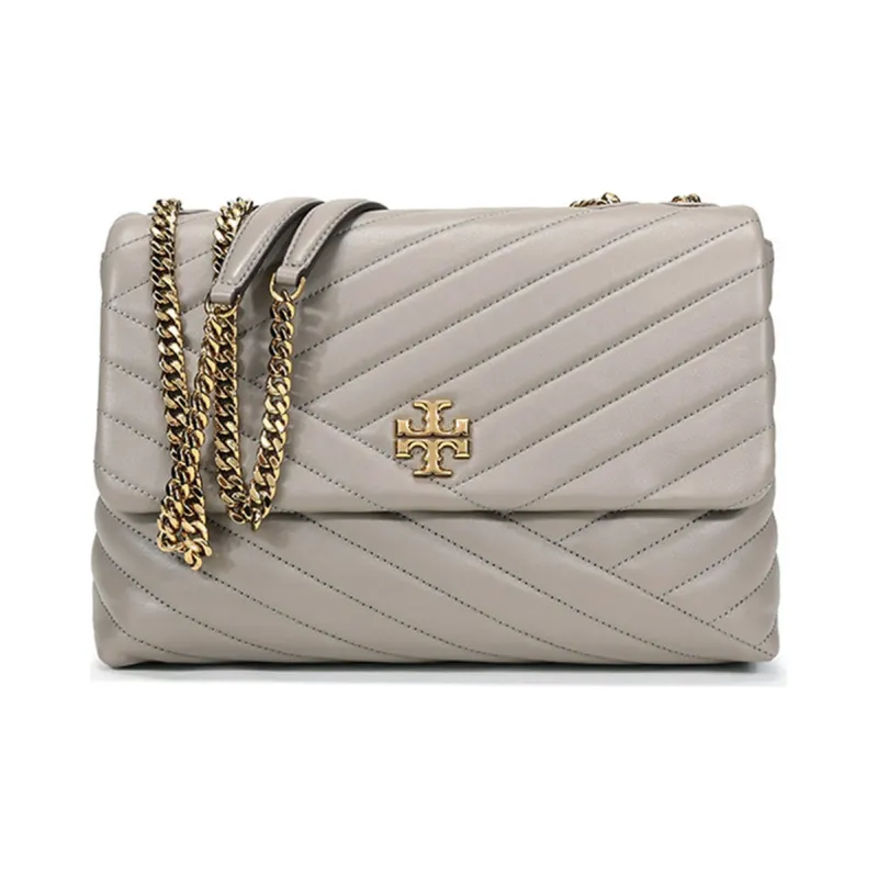 TORY BURCH Kira Sheepskin Shoulder Bag Tubas Women's Gray-0
