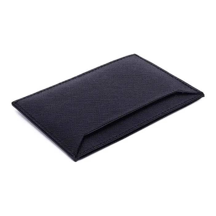 PRADA Saffiano Leather Card Holder Women's Black-4