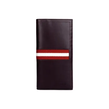BALLY Cow Leather Money Clip Coin Purses Wallets Men's Brown
