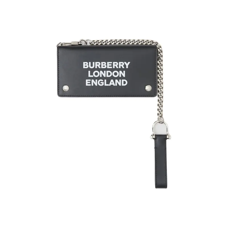 Burberry Leather Chain Bag Clutch Women's Black-1