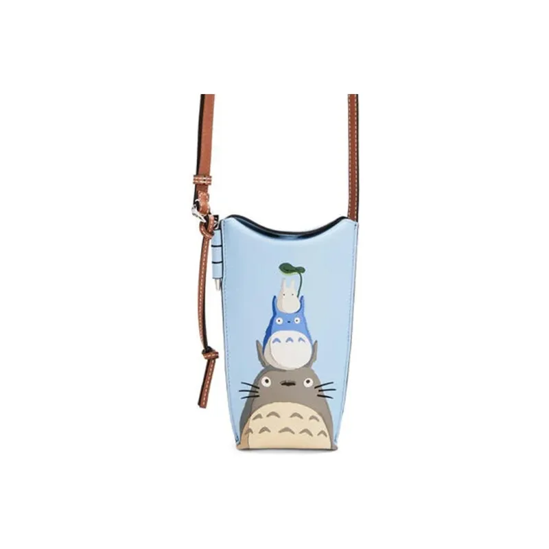 LOEWE Calfskin Cell Phone Pouch Shoulder Bag Crossbody Bag Women's Candy Color/Light Blue-2