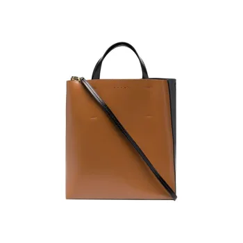 MARNI Cow Leather One Shoulder Handbag Women's Brown