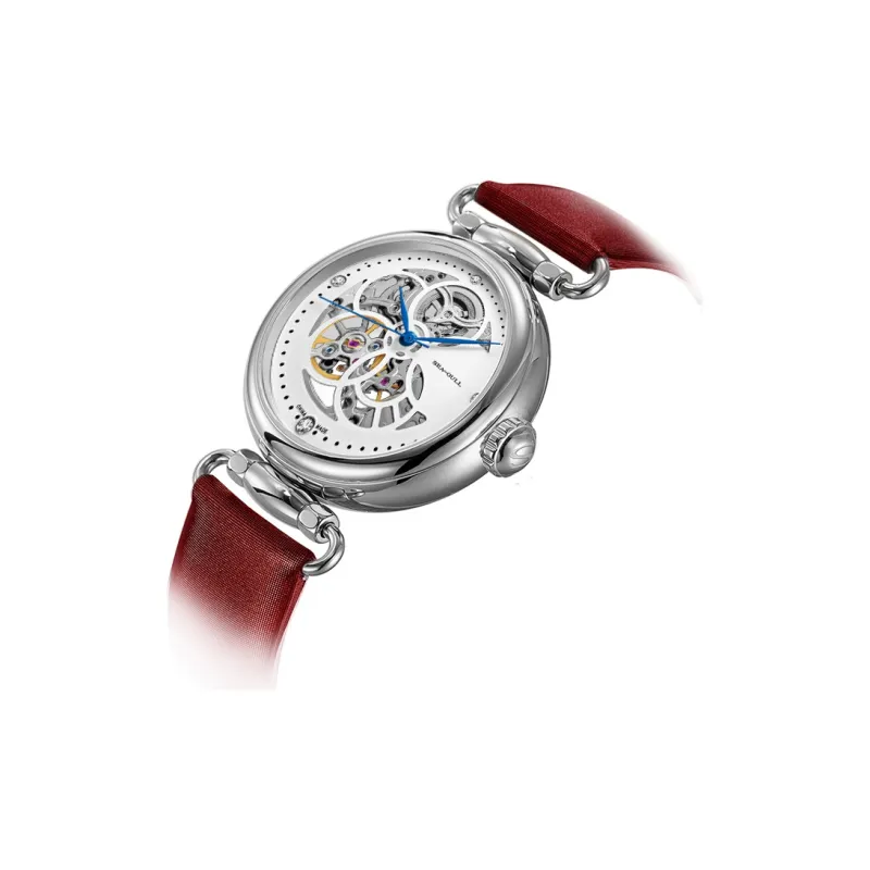 Sea Gull Frontier Time Goddess Automatic Mechanical Movement Spun Silk Strap Watch Women's Watch White Dial-2