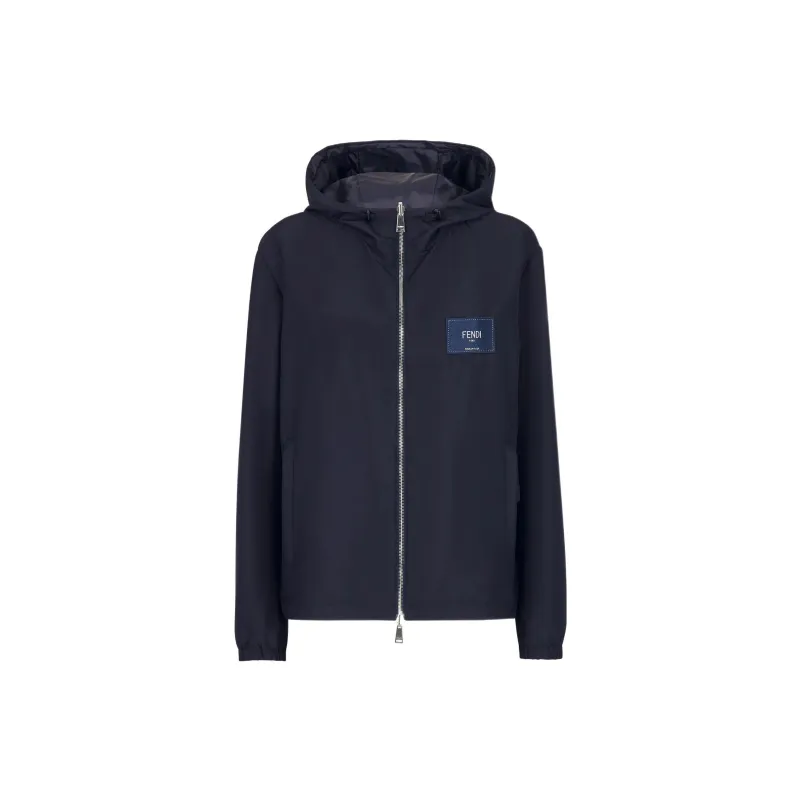 FENDI Reversible Logo patch Hooded Jacket-0
