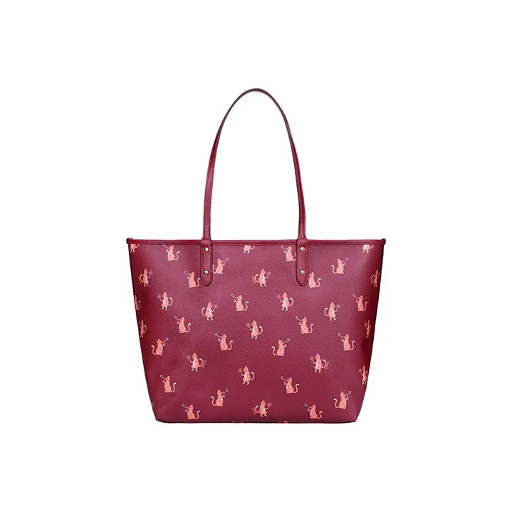 COACH City PVC Shoulder Bag Large Size Women's Rose Purple-5