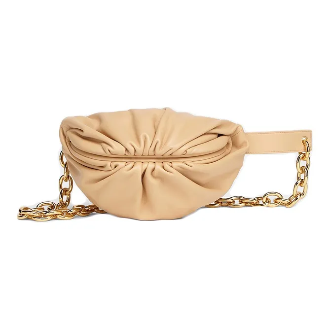 Bottega Veneta POUCH Cloud Bag Calfskin Clutch Women's Almond-0