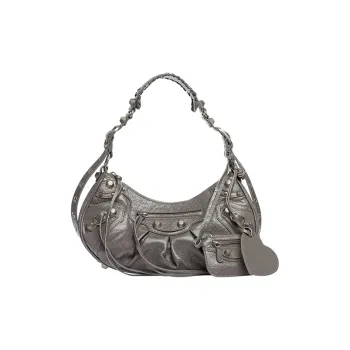 Balenciaga Leather One Shoulder Handbag Crossbody Bag Regular Women's Gray