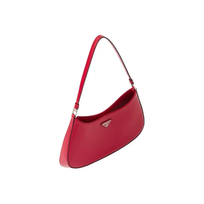 PRADA Cleo Leather Portable Crossbody Bag Shoulder Bag Women's Scarlet-1