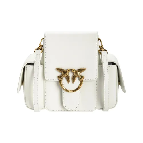 PINKO Leather Swallow Bag, Crossbody Bag Women's White