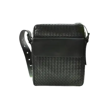 Bottega Veneta Sheepskin Messenger Bag, Crossbody Bag Men's Black