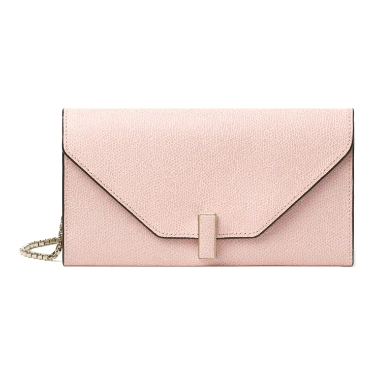 Valextra Iside Calfskin Shoulder Bag, Crossbody Bag Trumpets Women's Pink Peony-0