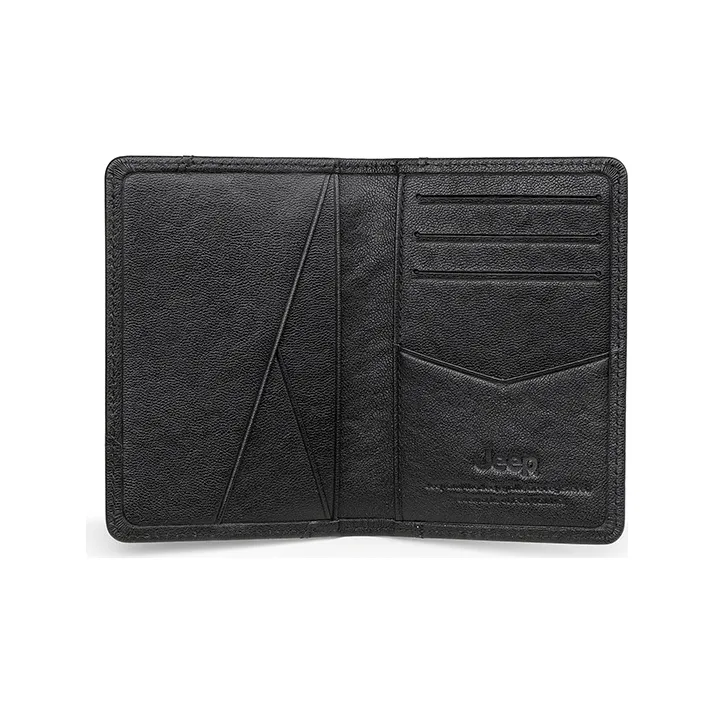 Jeep Cow Leather Card Holder Regular Men's Black-4