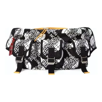 GUCCI THE NORTH FACE Limited Collaboration Nylon And Leather Combination Sling Bag Fanny Pack Unisex Black/Yellow